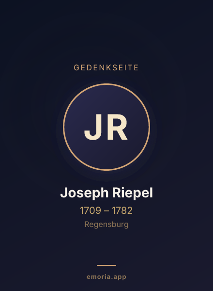 Gedenkportrait von Joseph Riepel