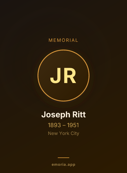 Memorial portrait of Joseph Ritt