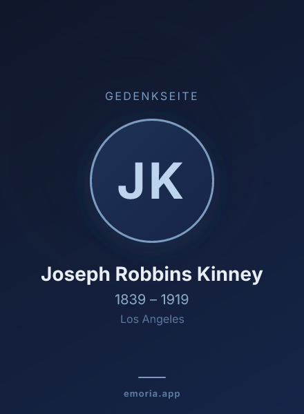 Gedenkportrait von Joseph Robbins Kinney