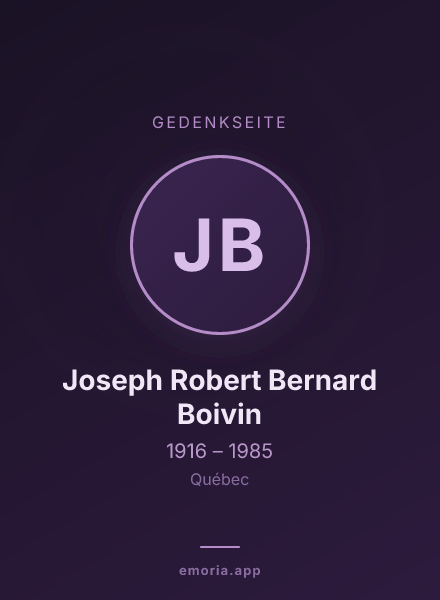 Gedenkportrait von Joseph Robert Bernard Boivin