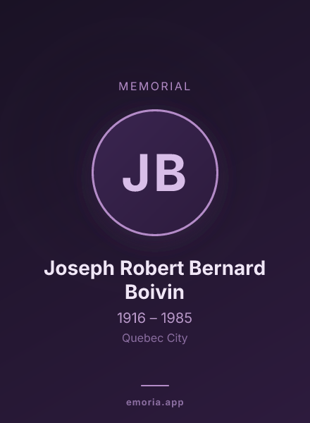 Memorial portrait of Joseph Robert Bernard Boivin
