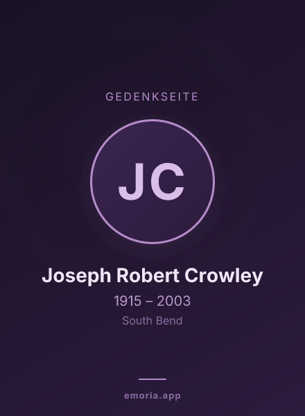 Gedenkportrait von Joseph Robert Crowley