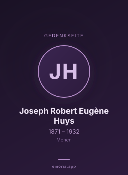 Gedenkportrait von Joseph Robert Eugène Huys