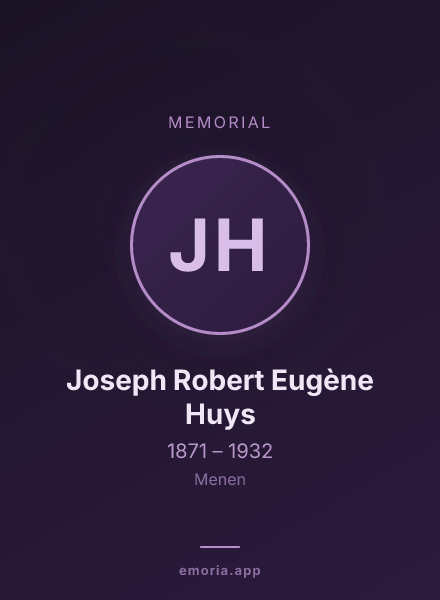 Memorial portrait of Joseph Robert Eugène Huys