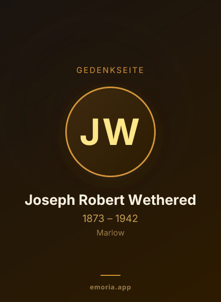 Gedenkportrait von Joseph Robert Wethered