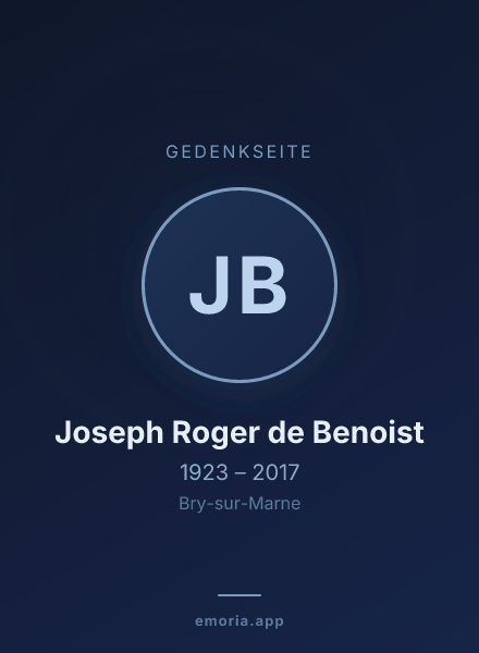 Gedenkportrait von Joseph Roger de Benoist