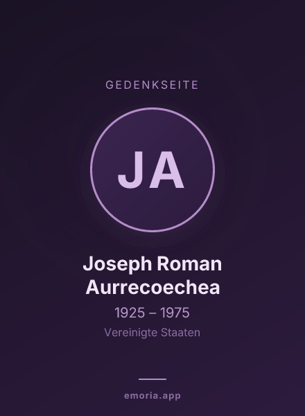 Gedenkportrait von Joseph Roman Aurrecoechea