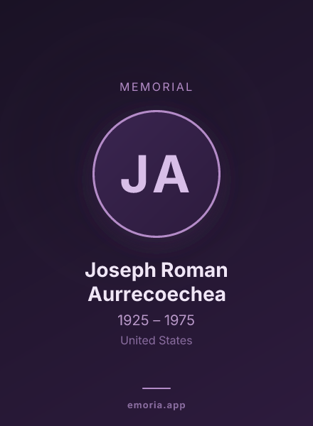 Memorial portrait of Joseph Roman Aurrecoechea