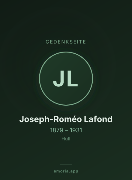 Gedenkportrait von Joseph-Roméo Lafond