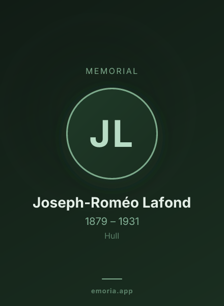 Memorial portrait of Joseph-Roméo Lafond