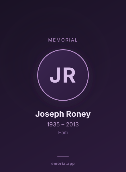 Memorial portrait of Joseph Roney