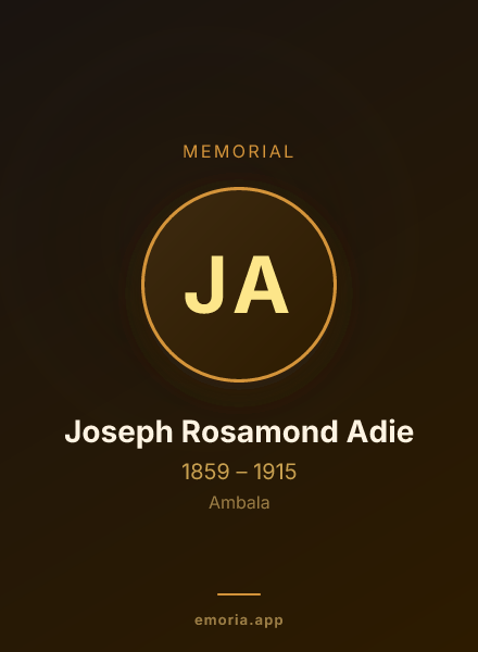 Memorial portrait of Joseph Rosamond Adie