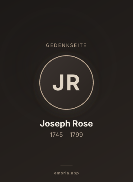Gedenkportrait von Joseph Rose