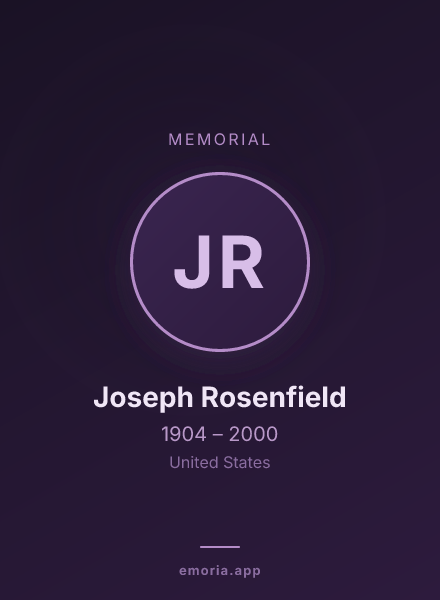 Memorial portrait of Joseph Rosenfield