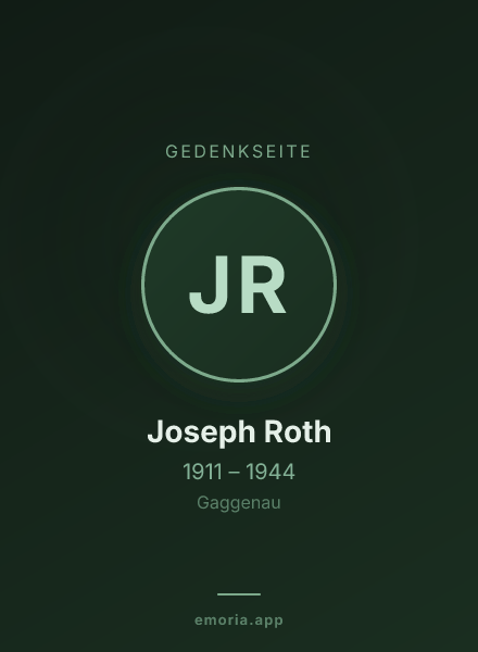 Gedenkportrait von Joseph Roth