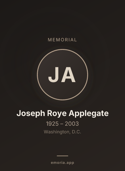 Memorial portrait of Joseph Roye Applegate