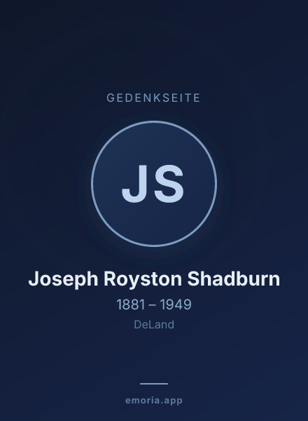Gedenkportrait von Joseph Royston Shadburn