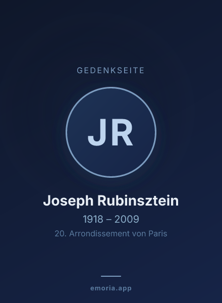Gedenkportrait von Joseph Rubinsztein