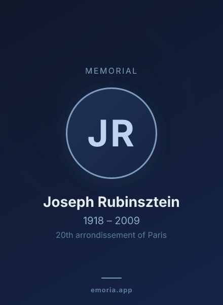 Memorial portrait of Joseph Rubinsztein