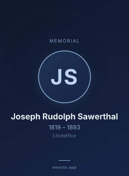 Memorial portrait of Joseph Rudolph Sawerthal