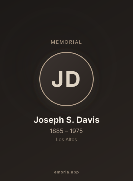 Memorial portrait of Joseph S. Davis