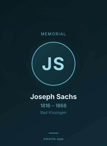 Memorial portrait of Joseph Sachs