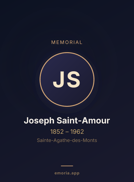 Memorial portrait of Joseph Saint-Amour