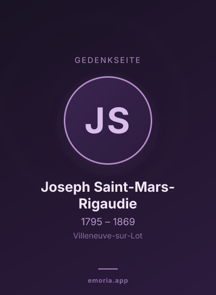 Gedenkportrait von Joseph Saint-Mars-Rigaudie