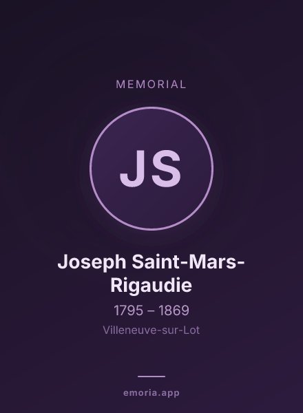 Memorial portrait of Joseph Saint-Mars-Rigaudie