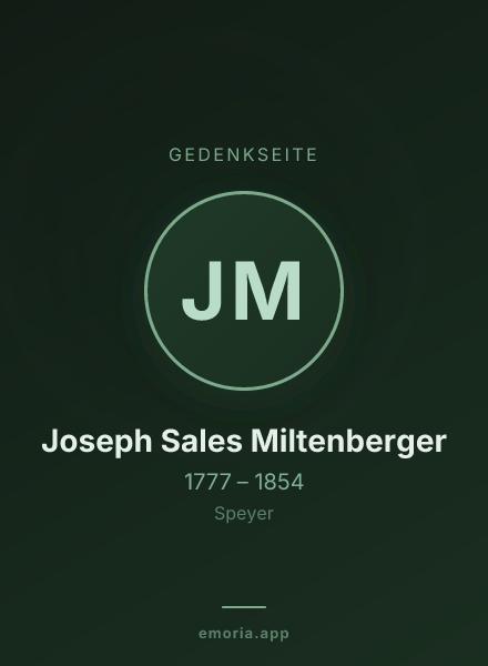 Gedenkportrait von Joseph Sales Miltenberger
