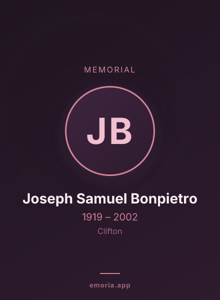 Memorial portrait of Joseph Samuel Bonpietro