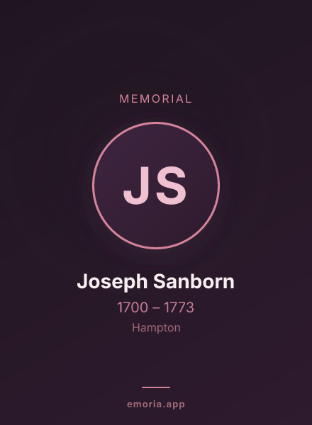 Memorial portrait of Joseph Sanborn