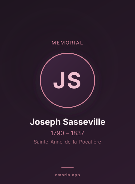 Memorial portrait of Joseph Sasseville