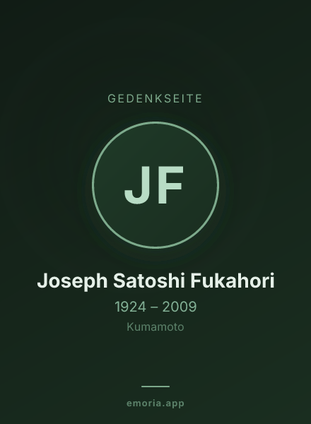 Gedenkportrait von Joseph Satoshi Fukahori