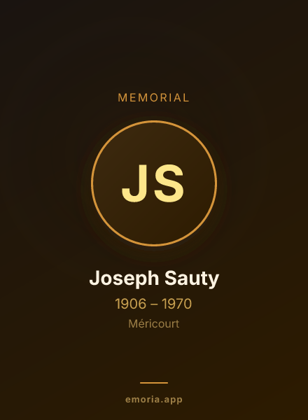 Memorial portrait of Joseph Sauty