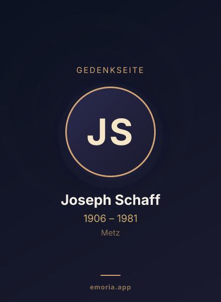 Gedenkportrait von Joseph Schaff