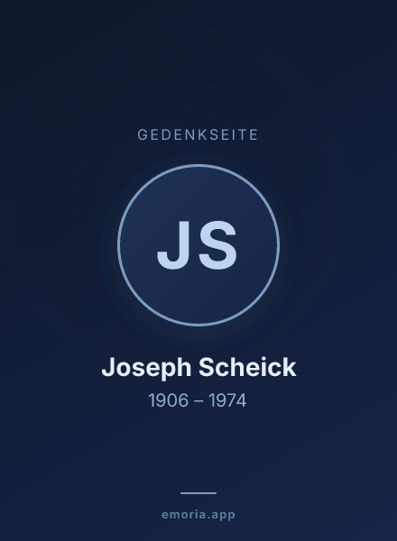 Gedenkportrait von Joseph Scheick