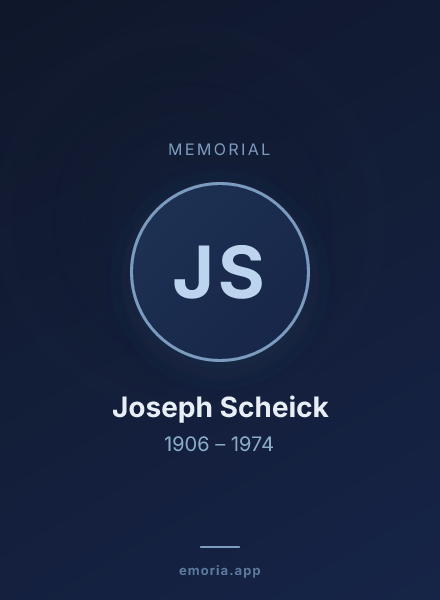 Memorial portrait of Joseph Scheick