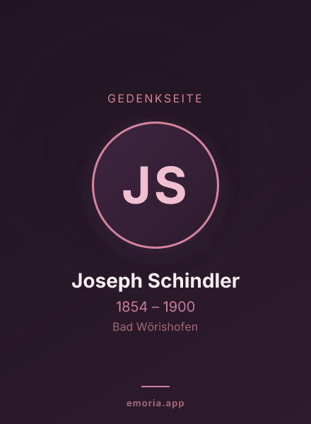 Gedenkportrait von Joseph Schindler