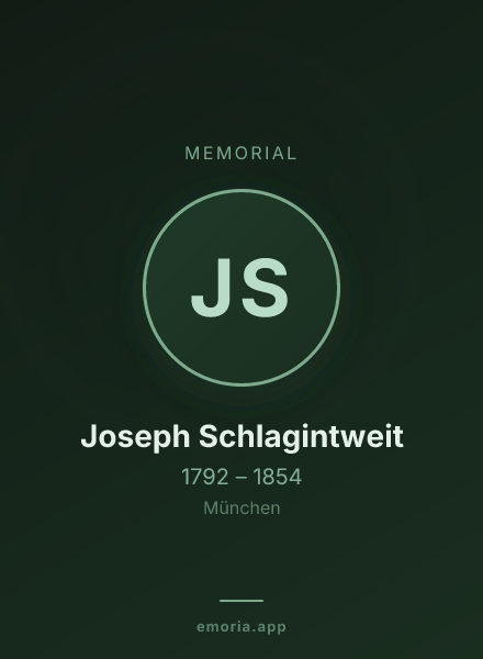 Memorial portrait of Joseph Schlagintweit