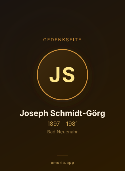 Gedenkportrait von Joseph Schmidt-Görg