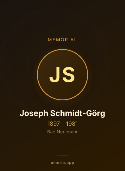 Memorial portrait of Joseph Schmidt-Görg