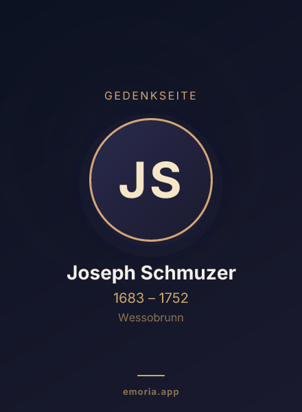 Gedenkportrait von Joseph Schmuzer