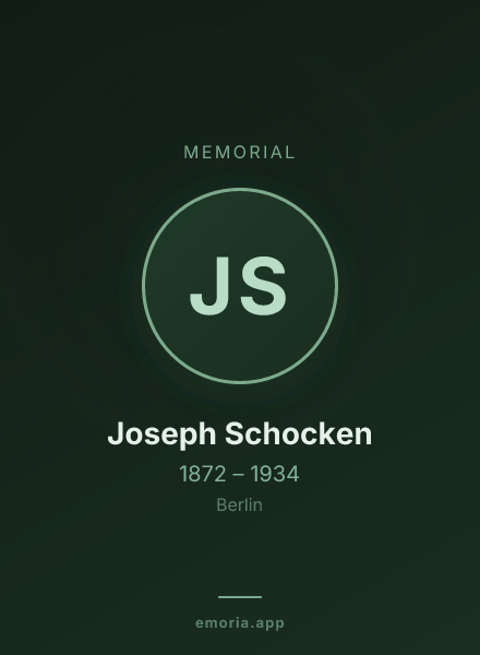 Memorial portrait of Joseph Schocken