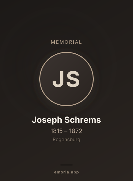 Memorial portrait of Joseph Schrems