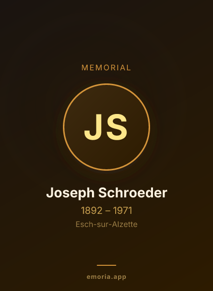 Memorial portrait of Joseph Schroeder