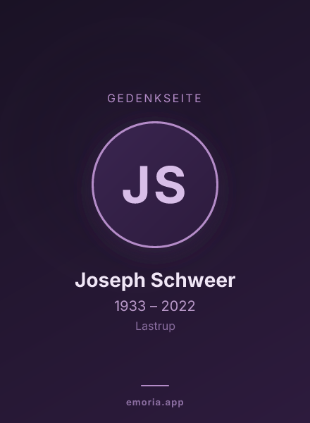 Gedenkportrait von Joseph Schweer