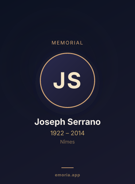 Memorial portrait of Joseph Serrano