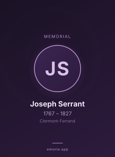 Memorial portrait of Joseph Serrant
