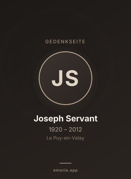 Gedenkportrait von Joseph Servant
